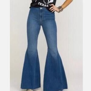 Free People We The Free Float On Bell Bottom Flare Jeans Women's 29 Blue